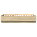 Bettgestell mit LED Sonoma-Eiche 140x200 cm Holzwerkstoff