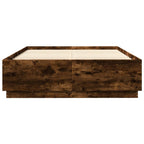 Bettgestell mit LED Räuchereiche 120x200cm Holzwerkstoff