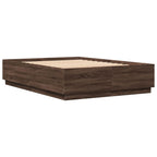 Bettgestell mit LED Braun Eichen-Optik 120x200 cm Holzwerkstoff
