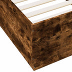 Bettgestell mit LED Räuchereiche 100x200 cm Holzwerkstoff