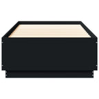 Bettgestell mit LED Schwarz 90x200 cm Holzwerkstoff