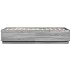 Bettgestell mit LED Grau Sonoma 90x190 cm Holzwerkstoff