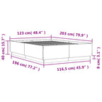 Bettgestell Betongrau 120x200 cm Holzwerkstoff
