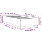 Bettgestell Betongrau 90x200 cm Holzwerkstoff