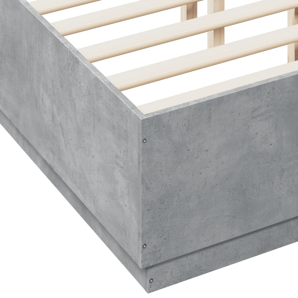 Bettgestell Betongrau 140x190 cm Holzwerkstoff