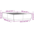 Bettgestell Betongrau 135x190 cm Holzwerkstoff