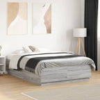 Bettgestell Grau Sonoma 135x190 cm Holzwerkstoff
