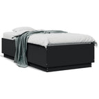 Bettgestell Schwarz 90x190 cm Holzwerkstoff