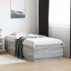 Bettgestell Grau Sonoma 75x190 cm Holzwerkstoff