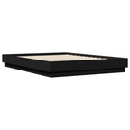 Bettgestell mit LED ohne Matratze Schwarz 150x200 cm