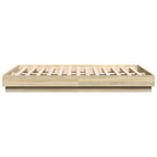 Bettgestell mit LED Sonoma-Eiche 140x200 cm