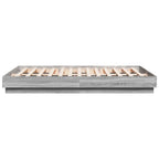 Bettgestell mit LED Grau Sonoma-Eiche 120x200 cm