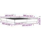 Bettgestell Weiß 160x200 cm Holzwerkstoff
