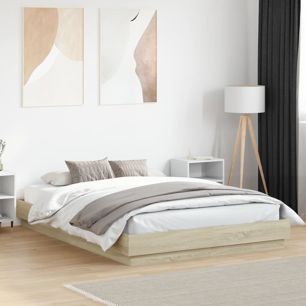Bettgestell Sonoma-Eiche 120x200 cm Holzwerkstoff
