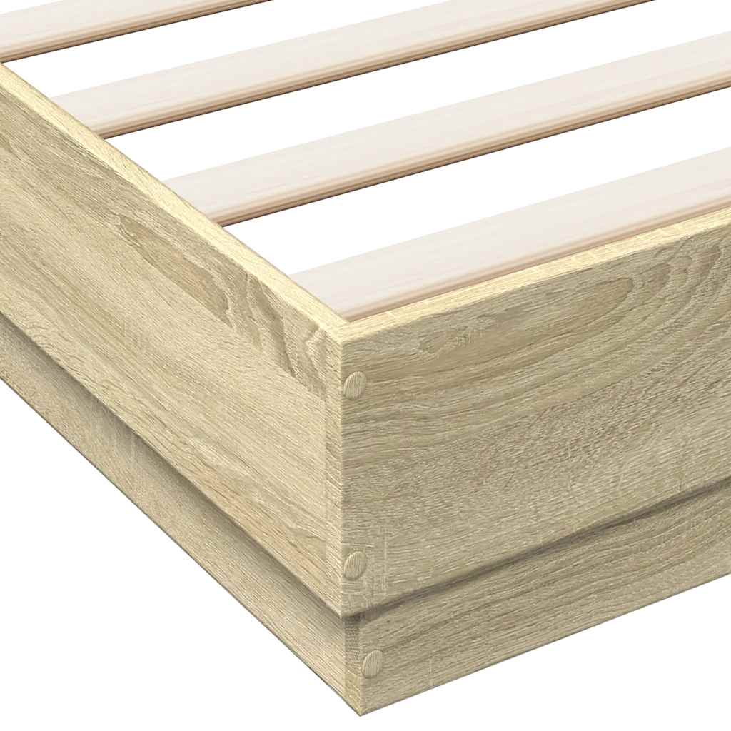 Bettgestell Sonoma-Eiche 135x190 cm Holzwerkstoff