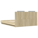Bettgestell mit Kopfteil Sonoma-Eiche 120x200 cm Holzwerkstoff