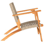 Gartenstühle 2 Stk. Beige Poly Rattan und Akazienholz