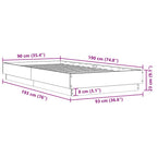 Bettgestell ohne Matratze Sonoma-Eiche 90x190 cm Holzwerkstoff