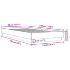 Bettgestell Grau Sonoma 90x190 cm Holzwerkstoff