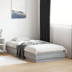 Bettgestell Grau Sonoma 75x190 cm Holzwerkstoff