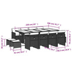 13-tlg. Garten-Essgruppe mit Kissen Beigemischung Poly Rattan