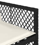 5-tlg. Garten-Essgruppe mit Kissen Schwarz Poly Rattan