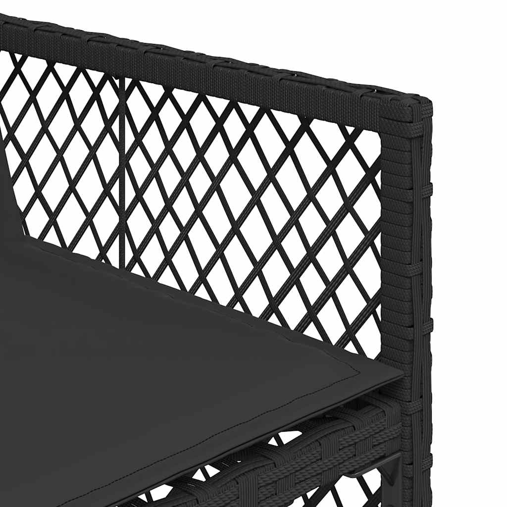 13-tlg. Garten-Essgruppe mit Kissen Schwarz Poly Rattan