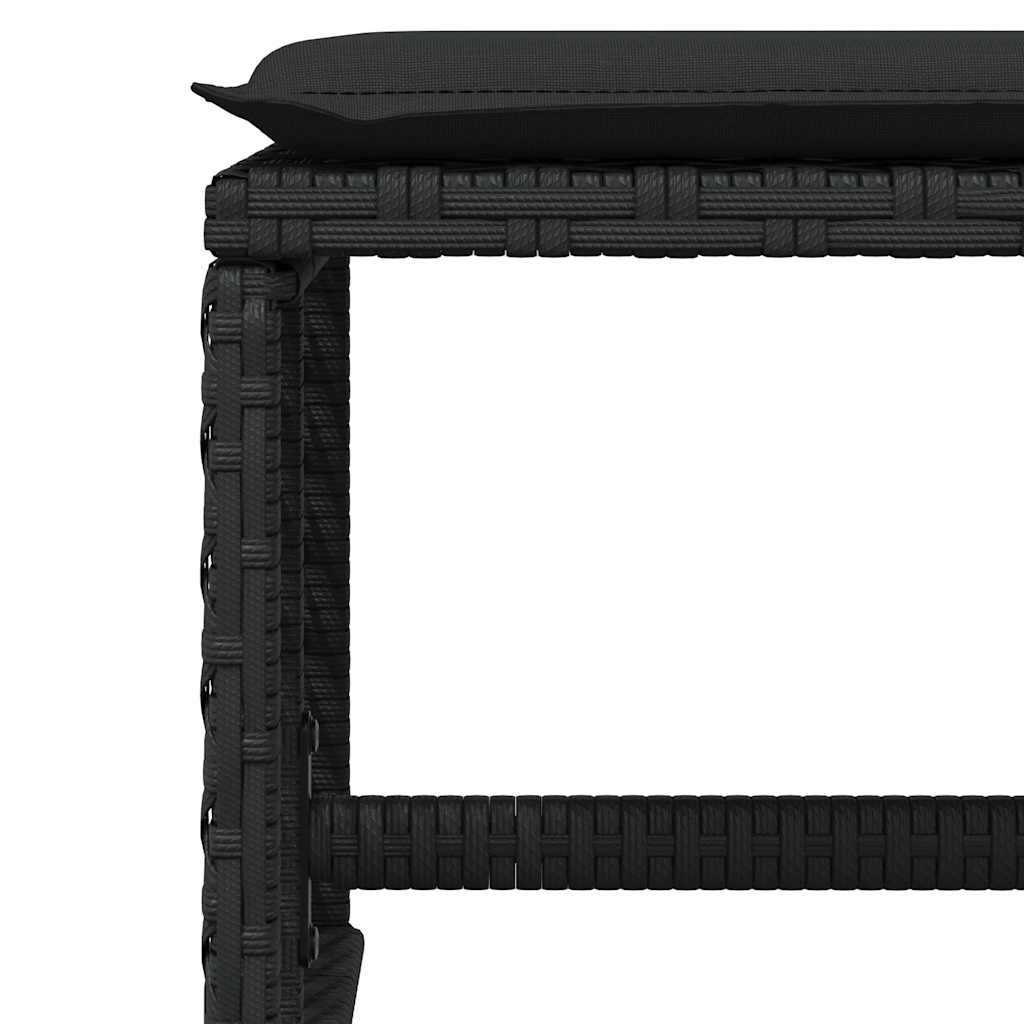 9-tlg. Garten-Essgruppe mit Kissen Schwarz Poly Rattan