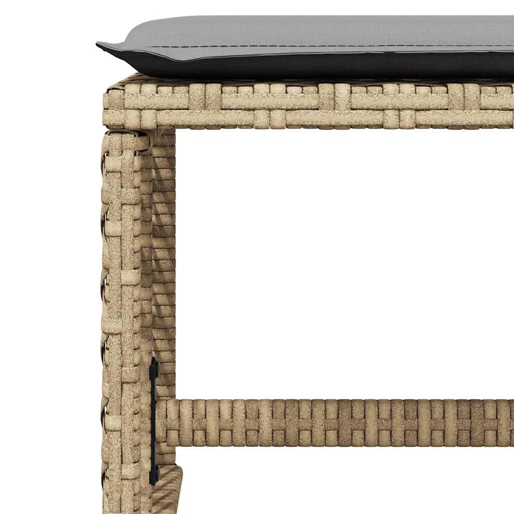 13-tlg. Garten-Essgruppe mit Kissen Beige Poly Rattan