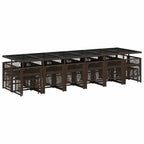 17-tlg. Garten-Essgruppe mit Kissen Braun Poly Rattan