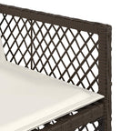 17-tlg. Garten-Essgruppe mit Kissen Braun Poly Rattan