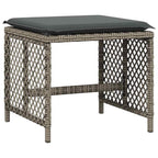 17-tlg. Garten-Essgruppe mit Kissen Grau Poly Rattan