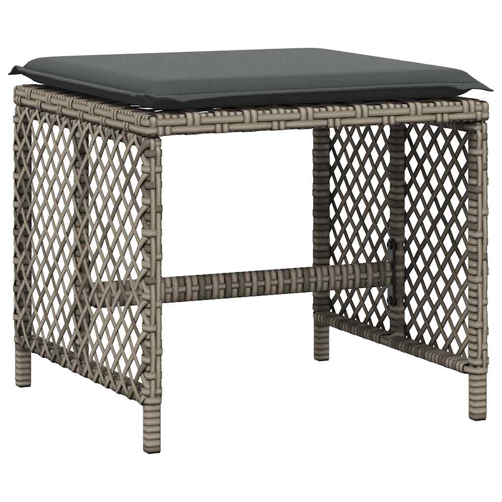 17-tlg. Garten-Essgruppe mit Kissen Grau Poly Rattan