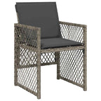 15-tlg. Garten-Essgruppe mit Kissen Grau Poly Rattan