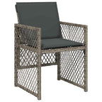 15-tlg. Garten-Essgruppe mit Kissen Grau Poly Rattan
