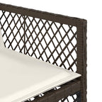 17-tlg. Garten-Essgruppe mit Kissen Braun Poly Rattan