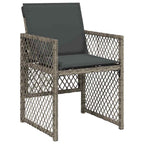 17-tlg. Garten-Essgruppe mit Kissen Grau Poly Rattan