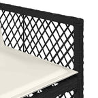 17-tlg. Garten-Essgruppe mit Kissen Schwarz Poly Rattan