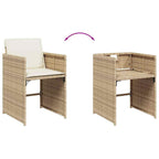 15-tlg. Garten-Essgruppe mit Kissen Beige Poly Rattan