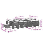 17-tlg. Garten-Essgruppe mit Kissen Beige Poly Rattan