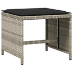17-tlg. Garten-Essgruppe mit Kissen Hellgrau Poly Rattan