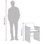 13-tlg. Garten-Essgruppe mit Kissen Grau Poly Rattan