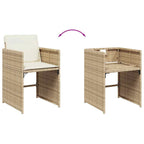 15-tlg. Garten-Essgruppe mit Kissen Beige Poly Rattan