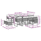 13-tlg. Garten-Essgruppe mit Kissen Schwarz Poly Rattan
