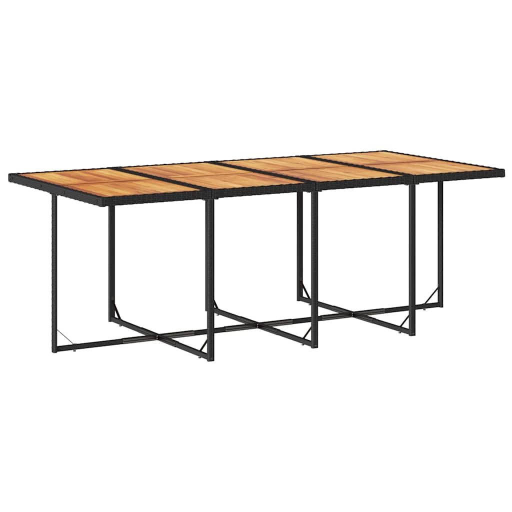 15-tlg. Garten-Essgruppe mit Kissen Schwarz Poly Rattan