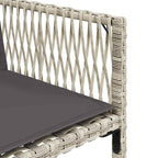 7-tlg. Garten-Essgruppe mit Kissen Hellgrau Poly Rattan