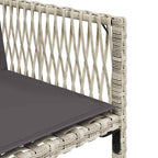 13-tlg. Garten-Essgruppe mit Kissen Hellgrau Poly Rattan