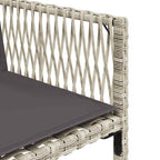 15-tlg. Garten-Essgruppe mit Kissen Hellgrau Poly Rattan