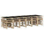 17-tlg. Garten-Essgruppe mit Kissen Beige Poly Rattan
