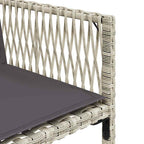15-tlg. Garten-Essgruppe mit Kissen Hellgrau Poly Rattan